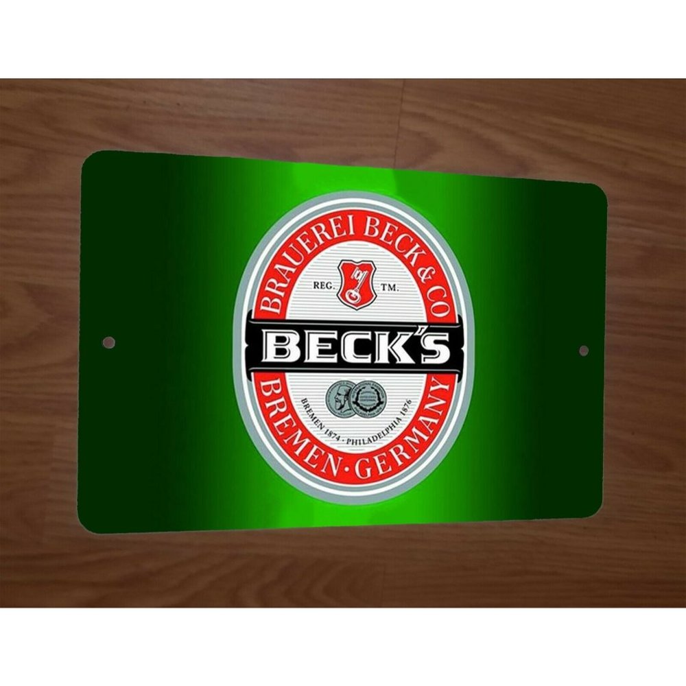 Becks Beer Logo Ad German 8x12 Metal Wall Sign